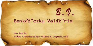Benkóczky Valéria névjegykártya