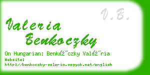 valeria benkoczky business card
